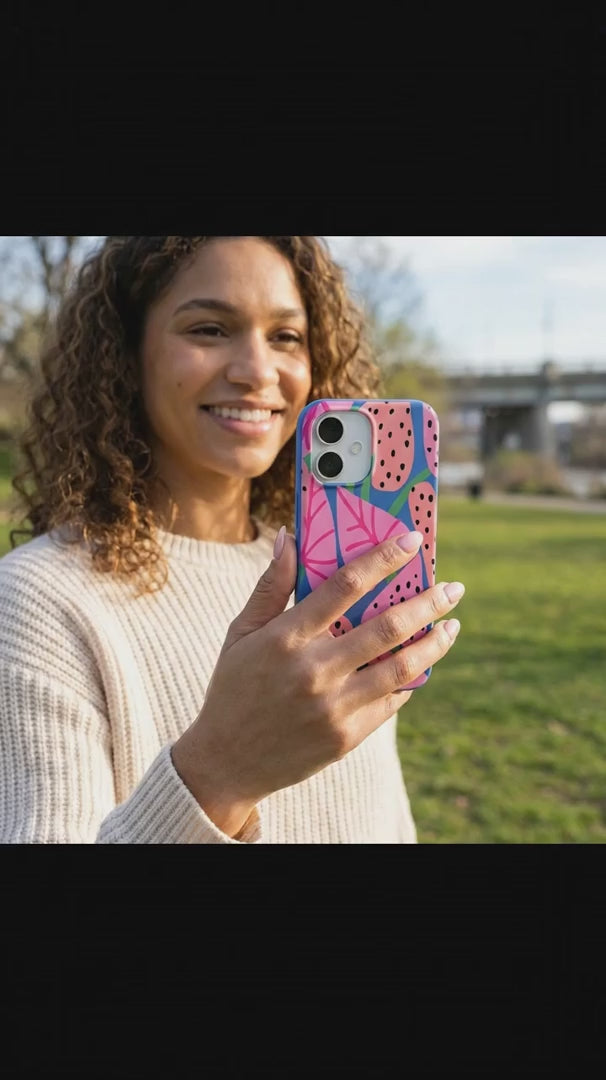 Electric Blue Candy Bloom iPhone 16 Pro Max Case - Product video demonstration