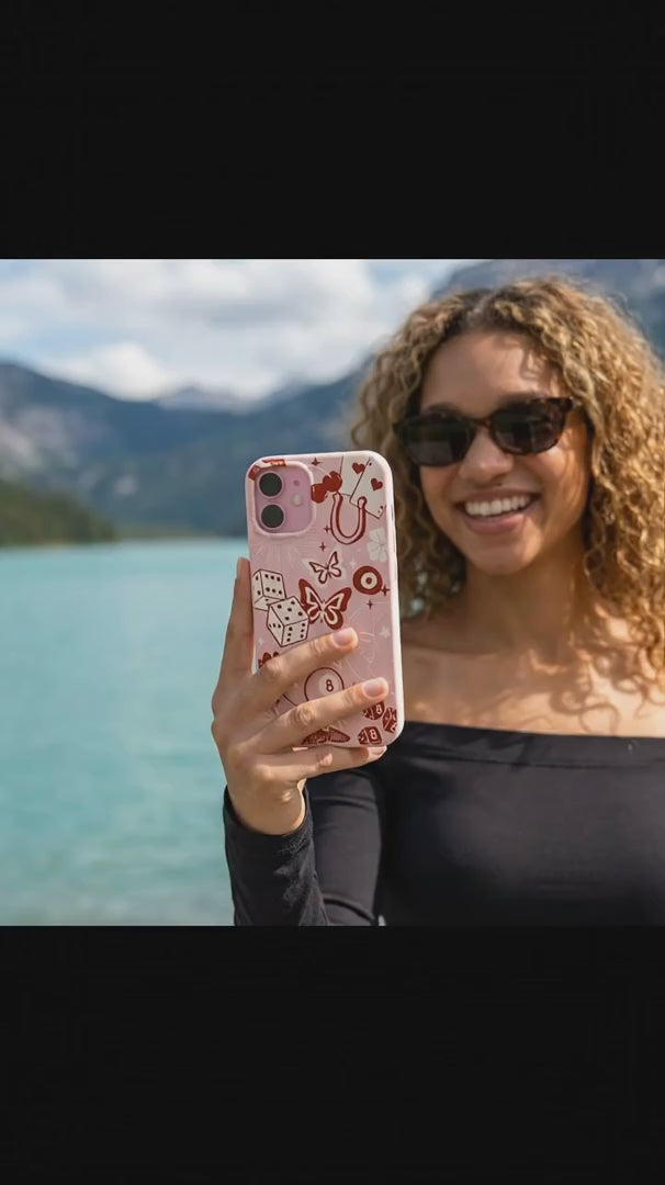 Bubblegum Pink Feeling Lucky iPhone 16 Pro Case - Product video demonstration