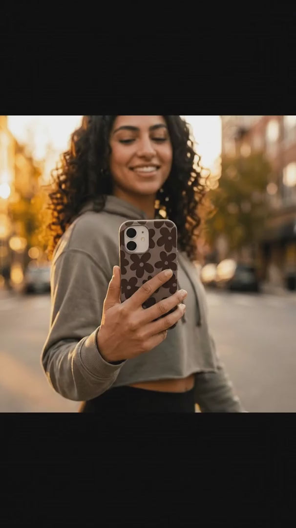 Chocolate Brown Earthy Blooms iPhone 17 Pro Case - Product video demonstration