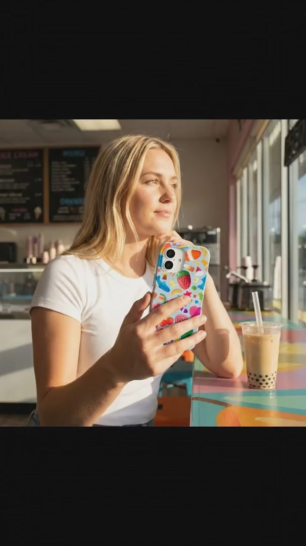 Powder Blue Super Gummies iPhone 16 Pro Case - Product video demonstration