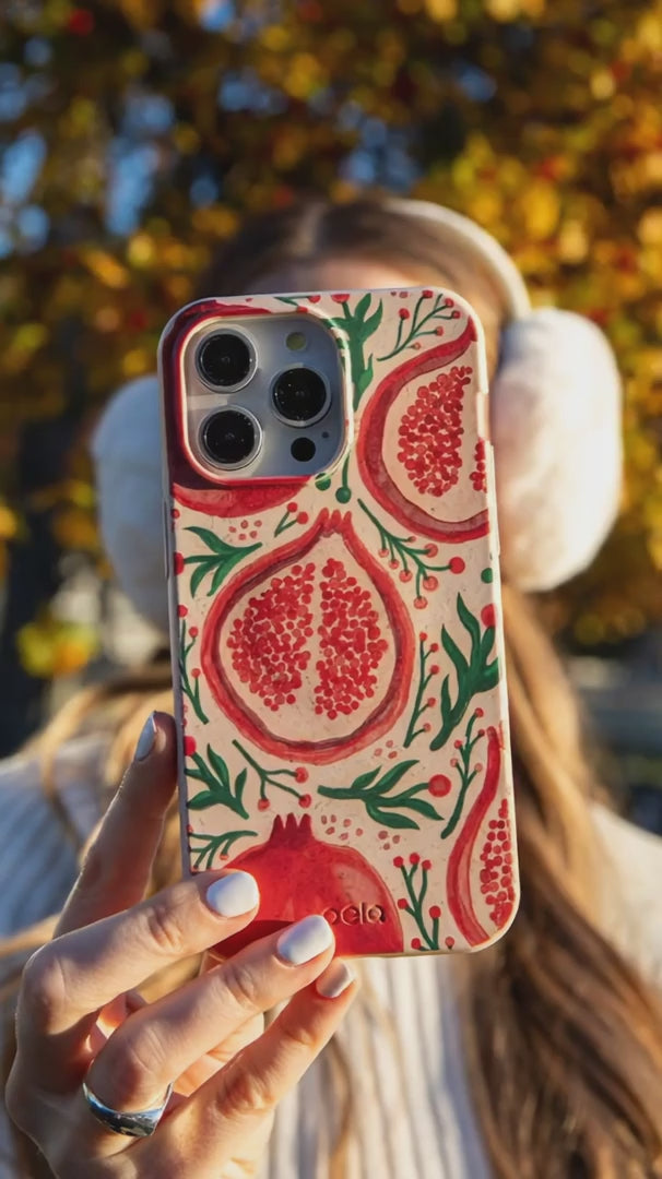 Seashell Pomegranate Cheer iPhone 16 Case - Product video demonstration
