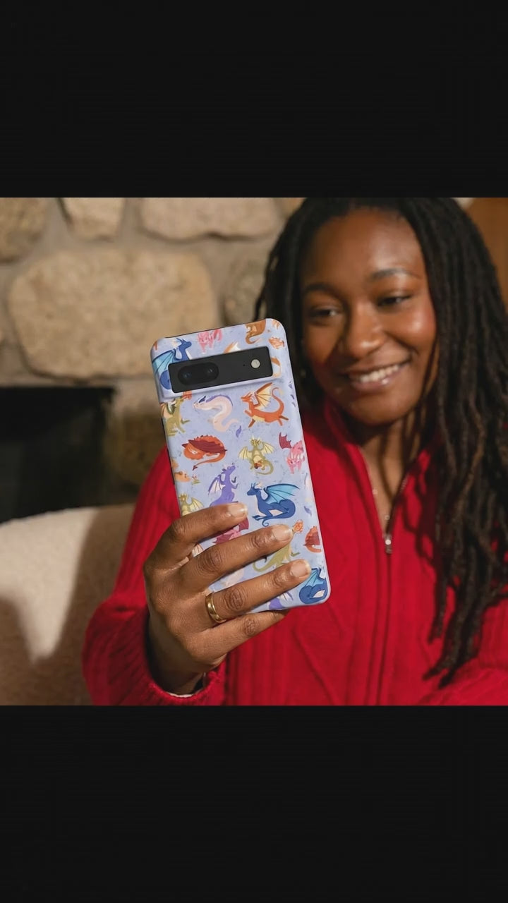 Powder Blue Dragon Cuties Google Pixel 6a Case - Product video demonstration