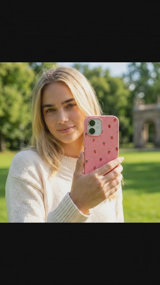 Bubblegum Pink Summer Berries iPhone 16 Pro Max Case - Product video demonstration