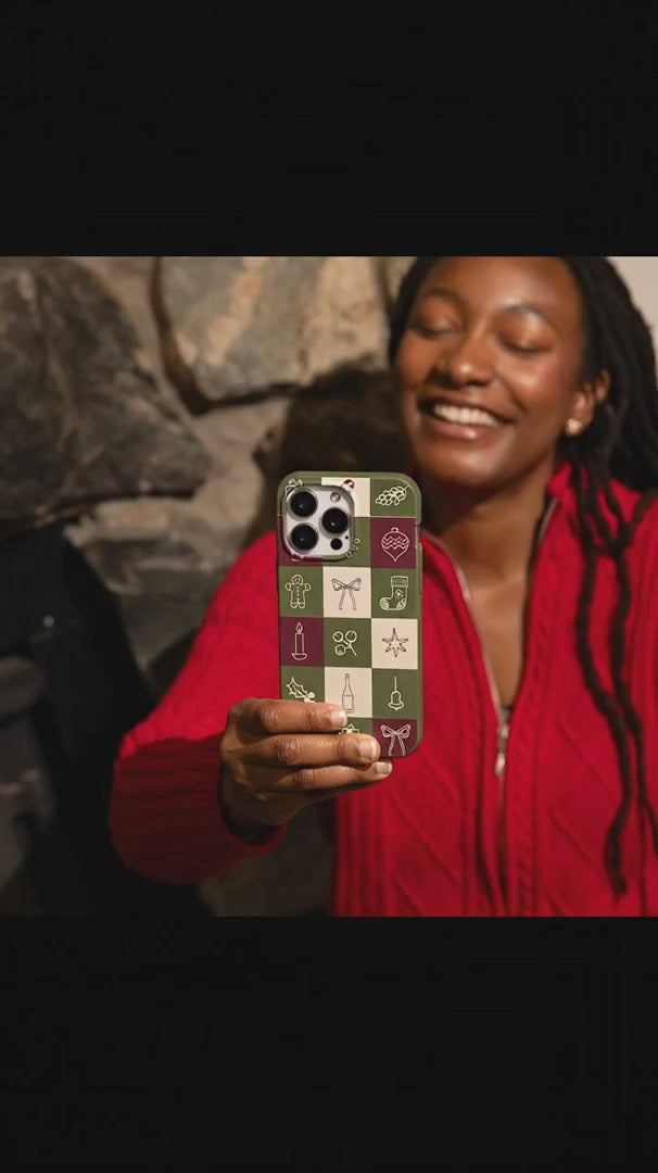 Forest Floor Holiday Squares iPhone 16 Pro Case - Product video demonstration