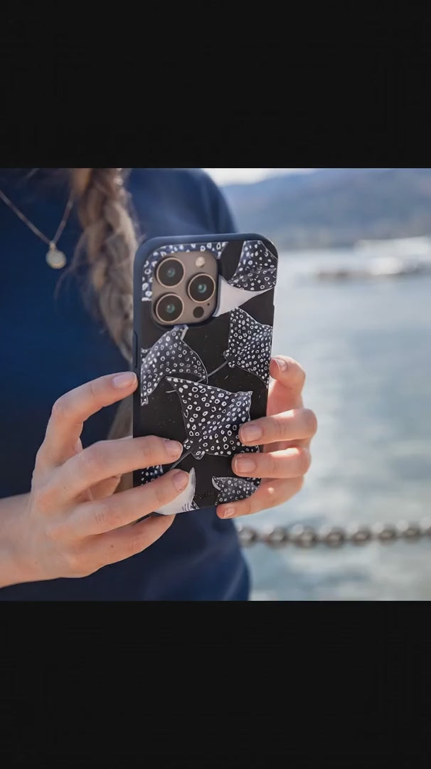 Black Midnight Rays iPhone 15 Case - Product video demonstration