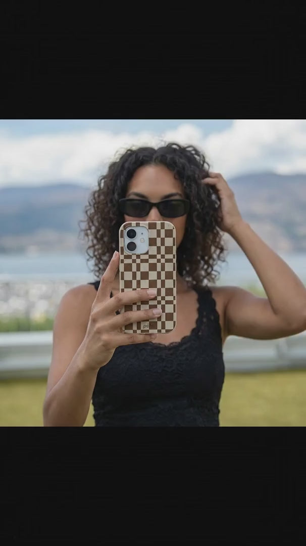 London Fog Chestnut Checkers iPhone 16 Case - Product video demonstration