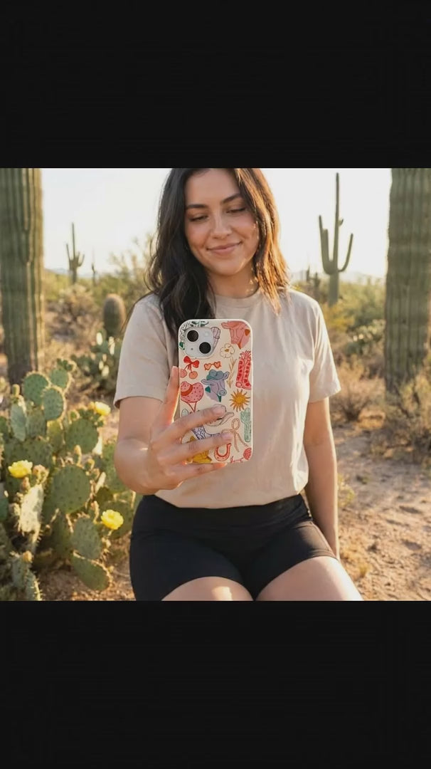 Seashell Retro Rodeo iPhone 15 Pro Case - Product video demonstration