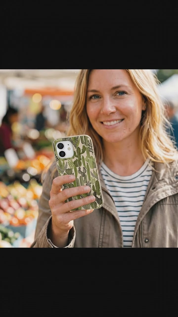 Seashell Succulent Cacti iPhone 17 Case - Product video demonstration