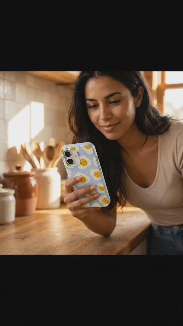 Powder Blue Sunny Side Up iPhone 15 Pro Case - Product video demonstration