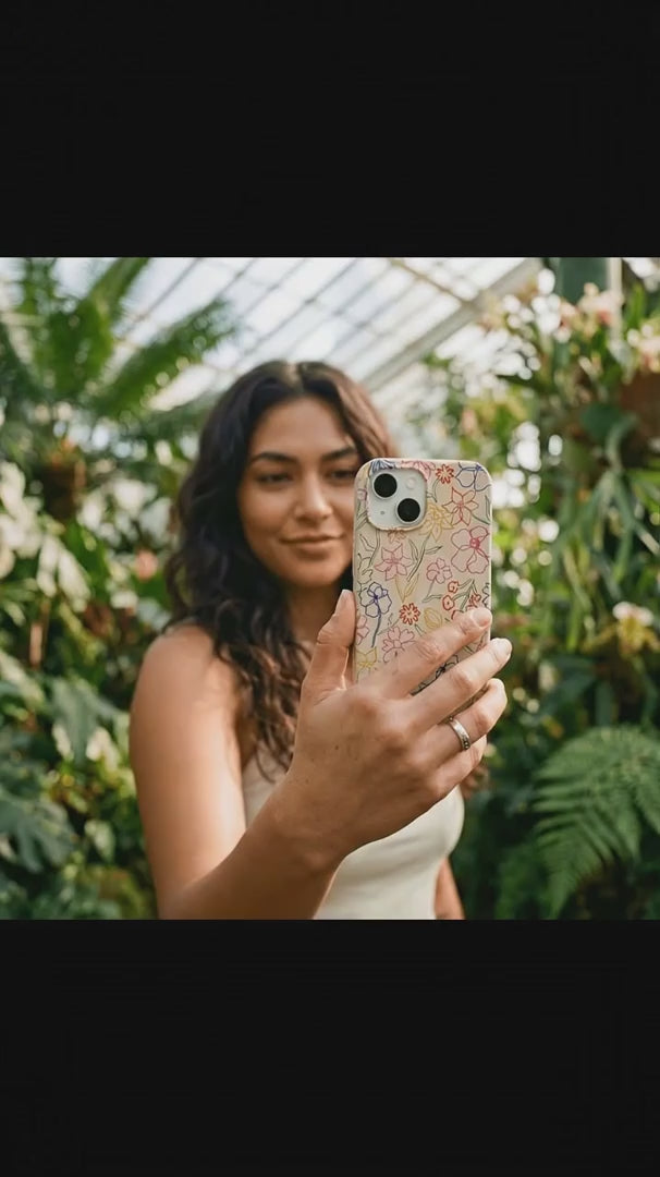 Seashell Petals Sketch iPhone 15 Pro Case - Product video demonstration