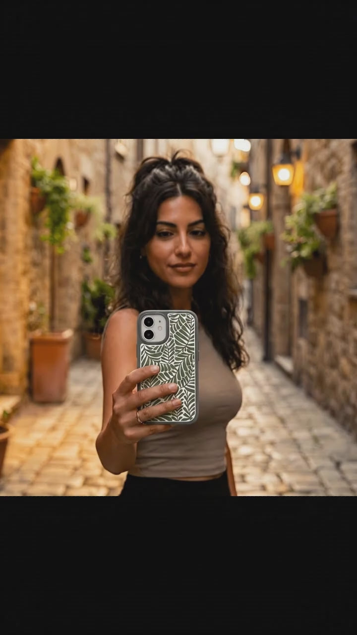 Clear Fern Dreams iPhone 17 Case With Noir Ridge (MagSafe included) - Product video demonstration