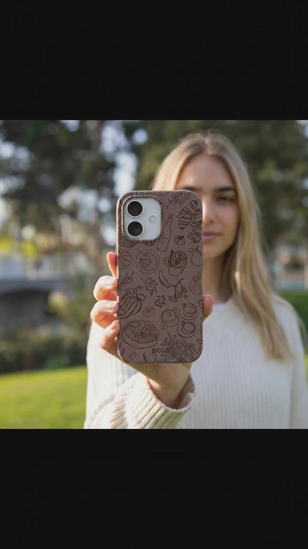Chocolate Brown Autumn Sweets iPhone 16 Case - Product video demonstration