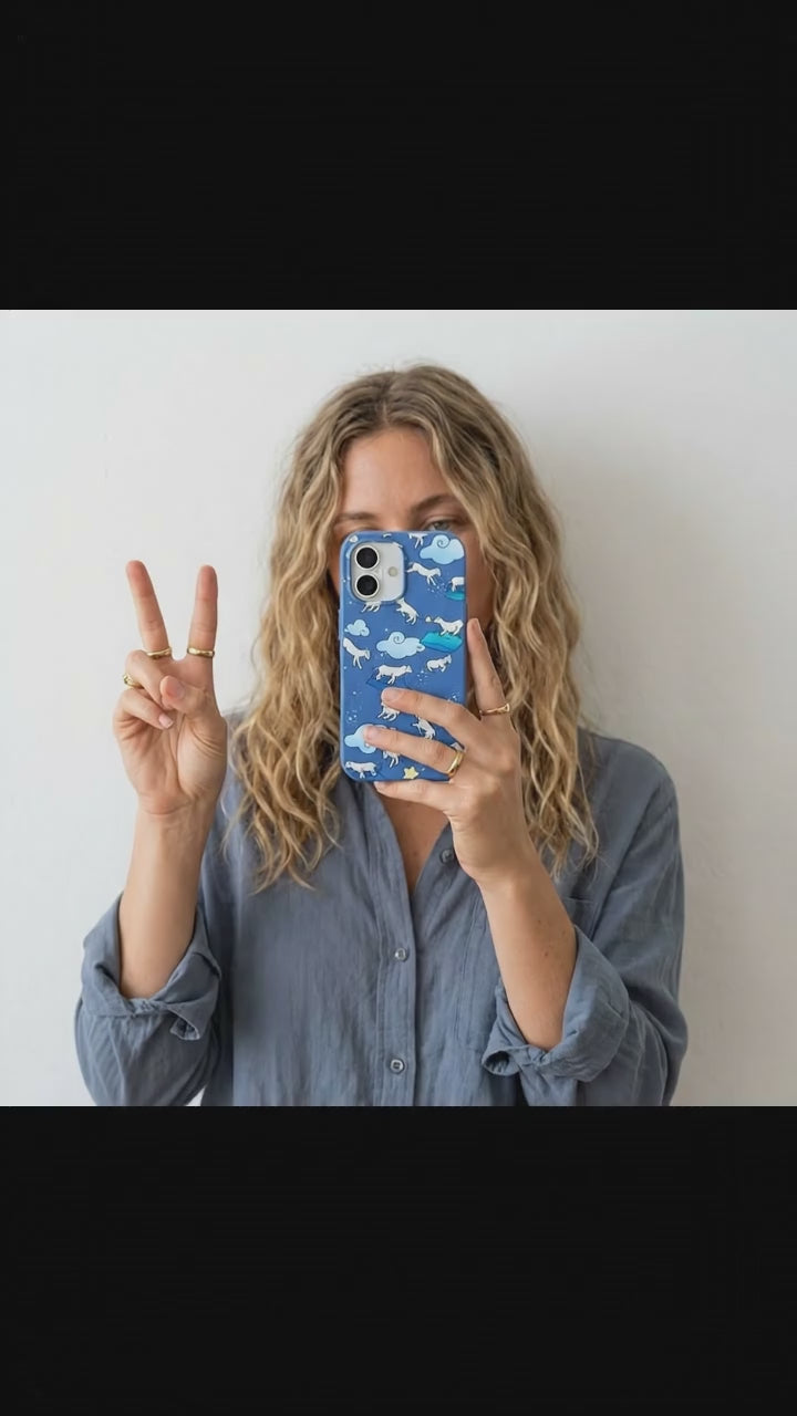 Electric Blue Sheep Dreamers iPhone 17 Case - Product video demonstration