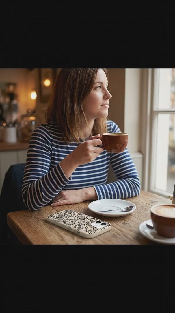 Seashell Inked Blooms iPhone 16 Pro Case - Product video demonstration