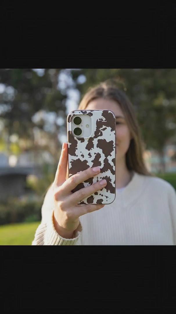Chocolate Brown Cow Couture iPhone 16 Case - Product video demonstration
