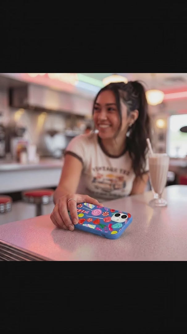 Electric Blue Candy Shop iPhone 12/ iPhone 12 Pro Case - Product video demonstration