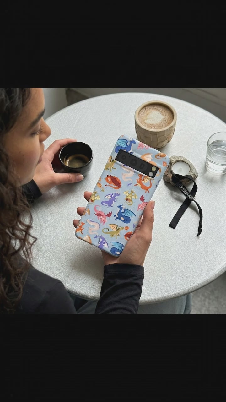 Powder Blue Dragon Cuties Google Pixel 8 Pro Case - Product video demonstration
