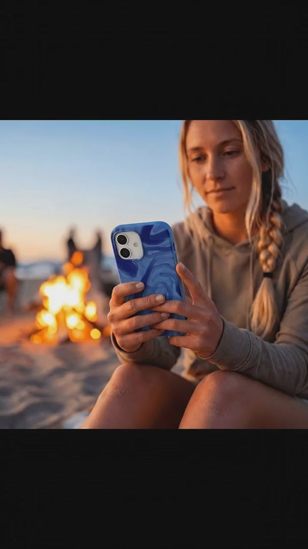 Electric Blue Blue Study iPhone 16 Case - Product video demonstration