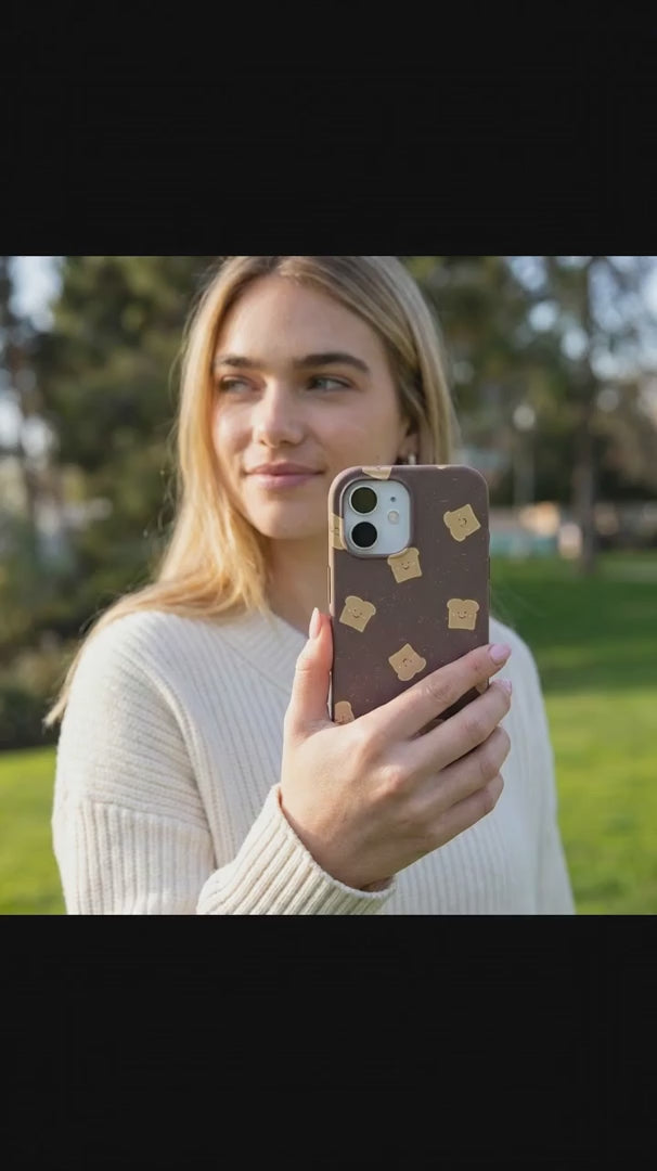 Chocolate Brown Mini Toast iPhone 16 Pro Max Case - Product video demonstration