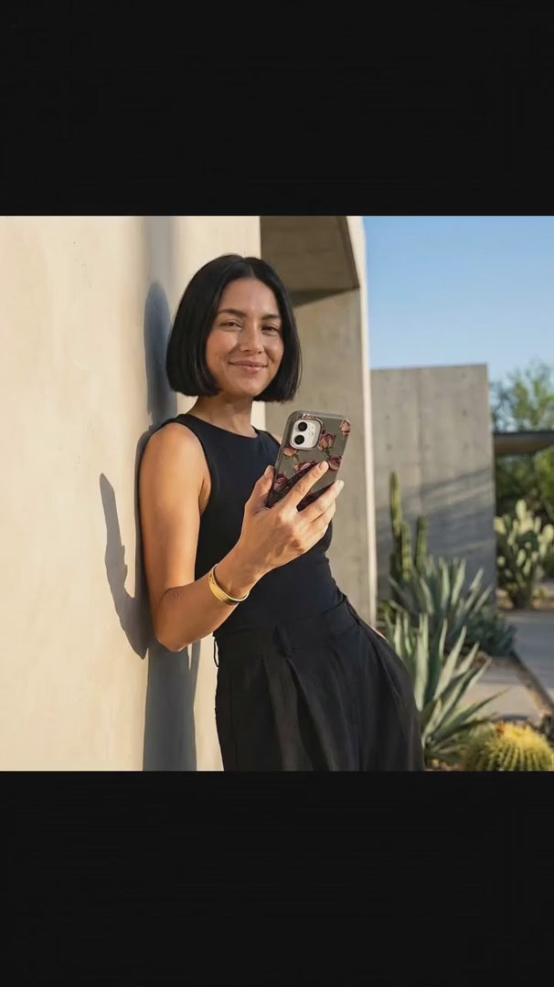 Black Dried Rosebuds iPhone 16 Pro Max Case - Product video demonstration