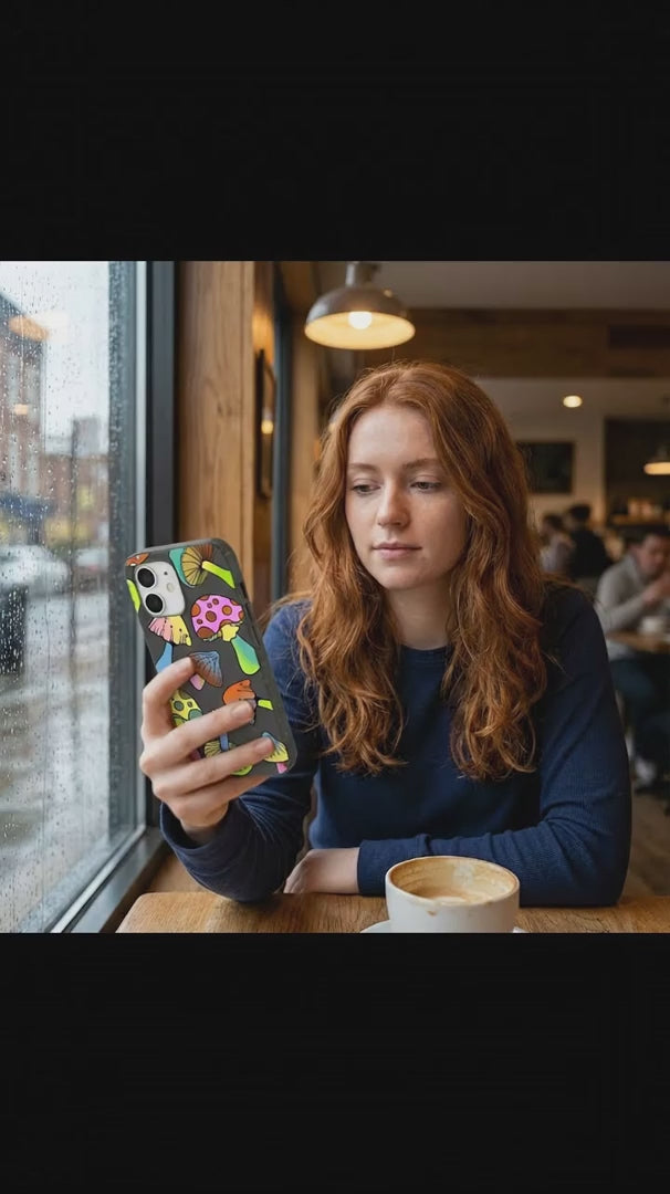Black Mushroom Party iPhone 16 Pro Max Case - Product video demonstration