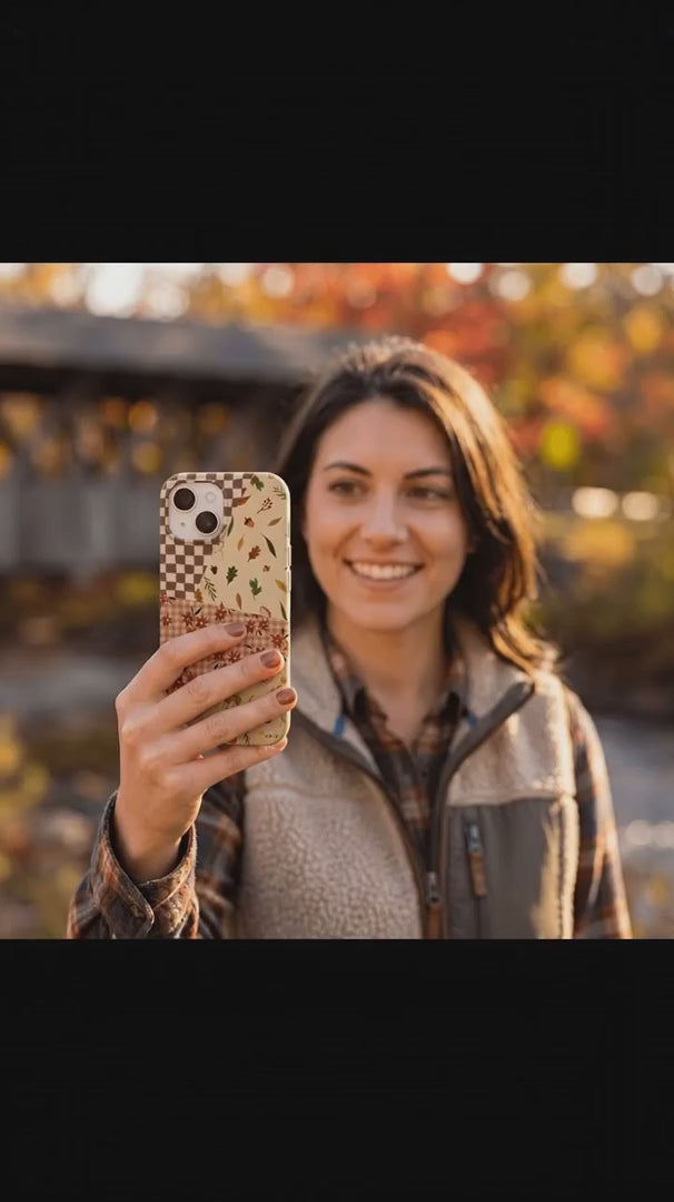 Seashell Autumn Quilt iPhone 15 Case - Product video demonstration