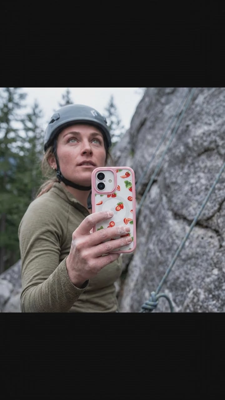 Clear Berry Pink iPhone 17 Case With Petal Pink Ridge (MagSafe included) - Product video demonstration