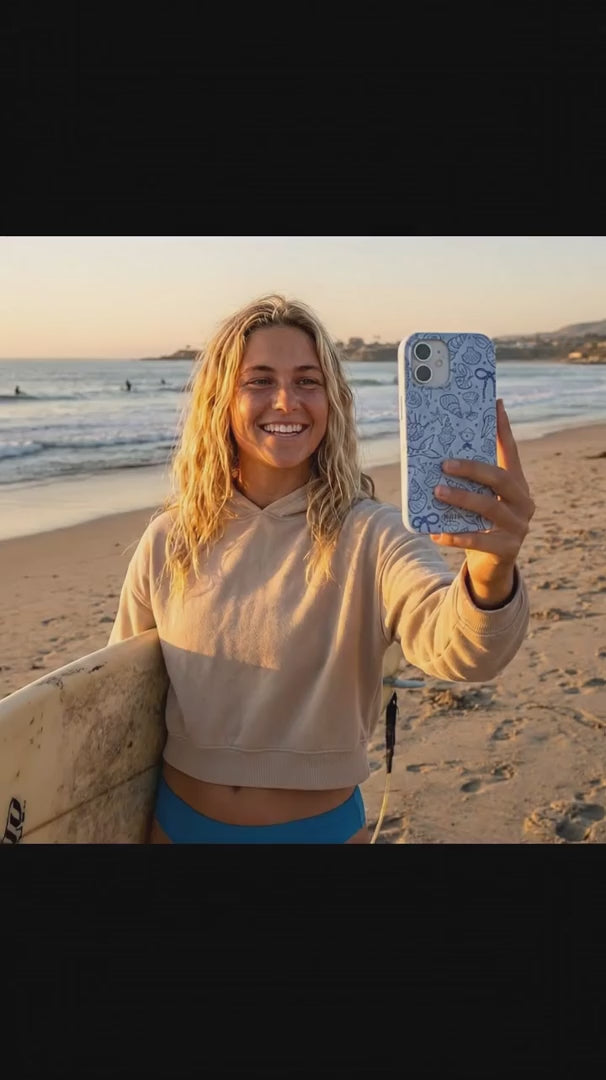 Powder Blue Ocean Charms iPhone 15 Case - Product video demonstration