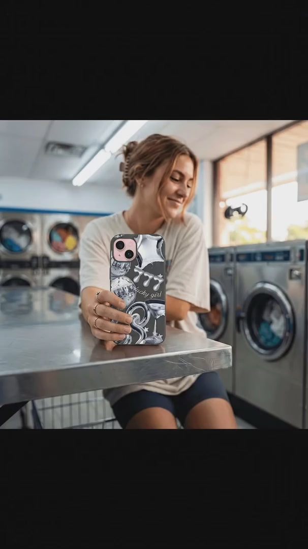 Black Cosmic Luck iPhone 15 Pro Case - Product video demonstration