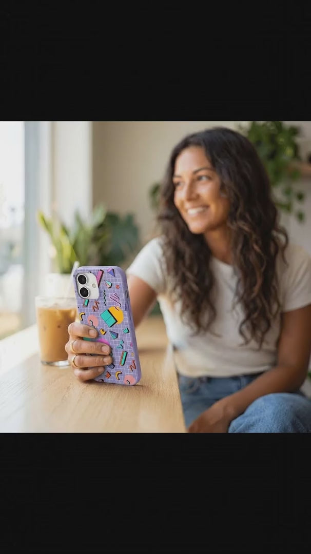 Lavender Retro Grid iPhone 15 Pro Case - Product video demonstration