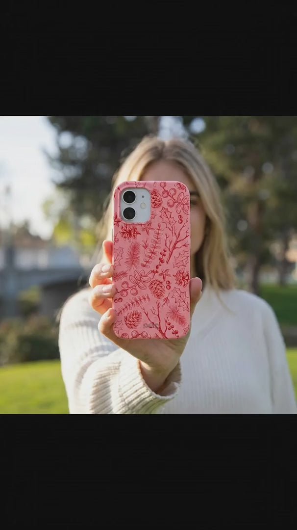 Bubblegum Pink Festive Forest iPhone 16 Case - Product video demonstration