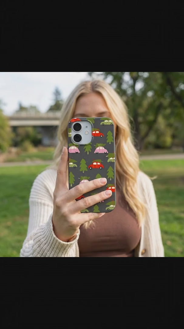 Black Holiday Caravan iPhone 15 Pro Case - Product video demonstration