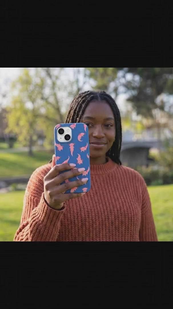 Electric Blue Axolotls iPhone 16 Pro Max Case - Product video demonstration