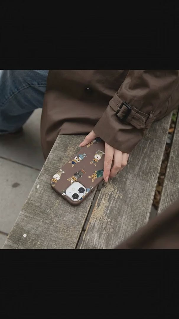 Chocolate Brown Rabbit Friends iPhone 16 Case - Product video demonstration