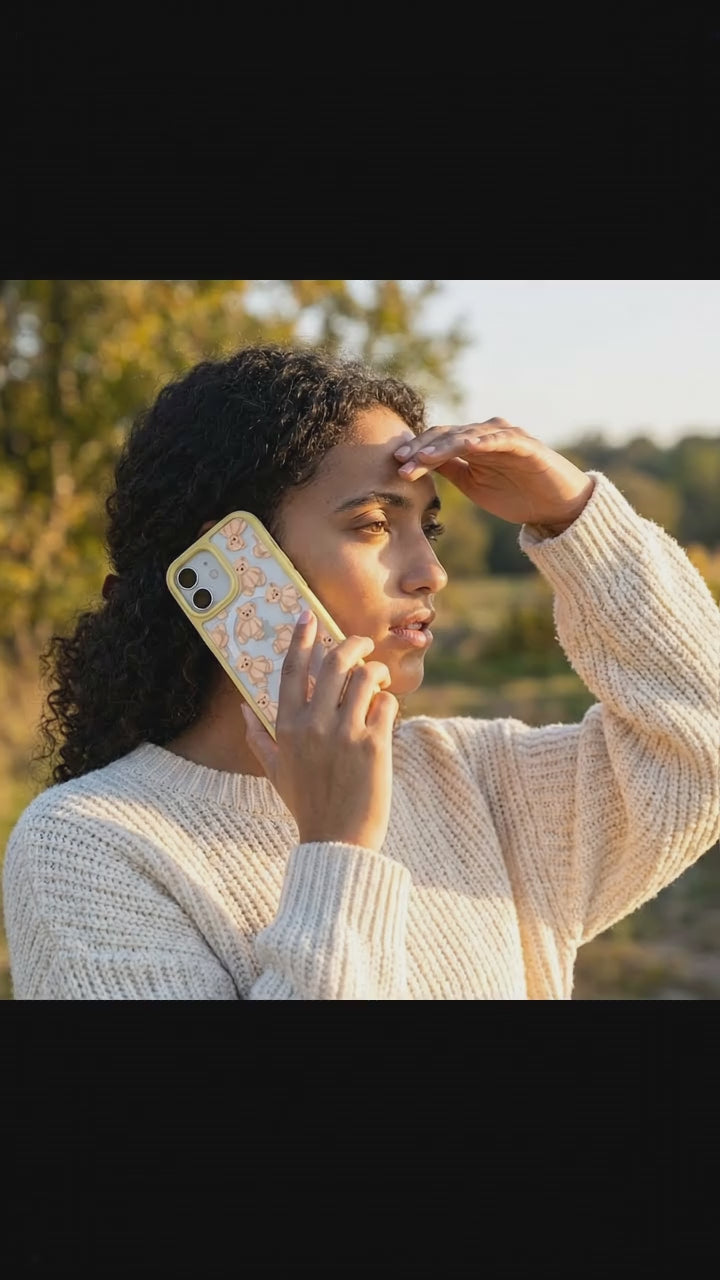 Clear Teddy Love iPhone 17 Case With Sunbeam Ridge (MagSafe included) - Product video demonstration