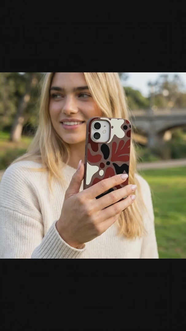 Chocolate Brown Earthy Curves iPhone 15 Case - Product video demonstration