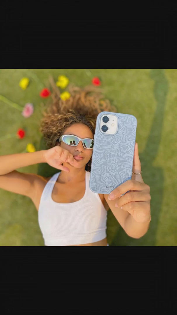 Powder Blue Ebb and Flow iPhone 16 Plus Case