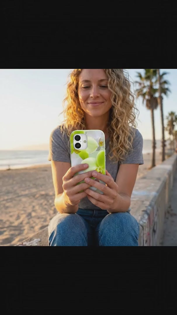 Sage Green Orchid Blooms iPhone 16 Case - Product video demonstration