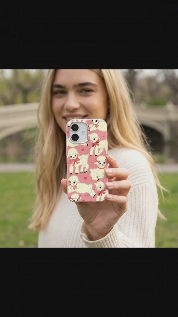 Bubblegum Pink Wool You Be Mine iPhone 15 Case - Product video demonstration