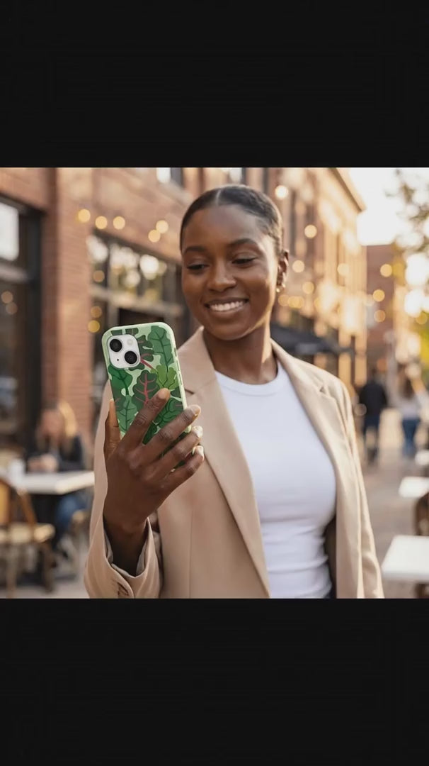 Sage Green Leafy Greens iPhone 15 Pro Case - Product video demonstration