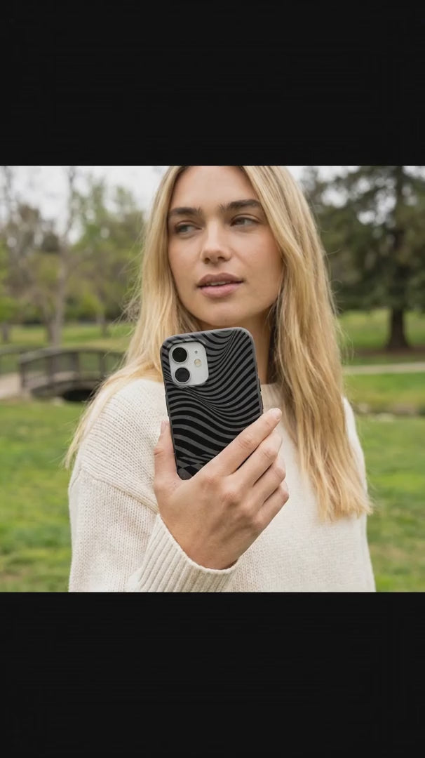 Black Melted Checkers iPhone 16 Case - Product video demonstration