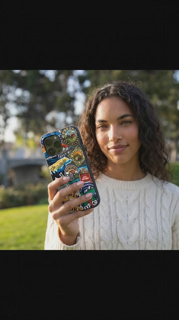 Black Trail Stickers iPhone 15 Pro Case - Product video demonstration