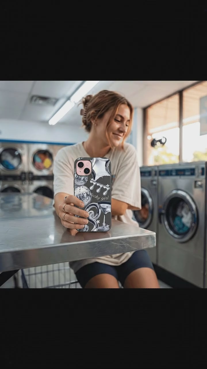 Black Cosmic Luck iPhone 17 Case - Product video demonstration