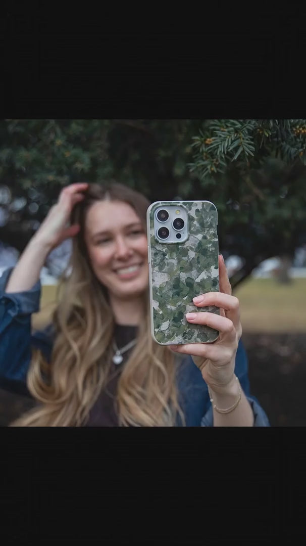 London Fog Foliage Camo iPhone 16 Pro Max Case - Product video demonstration
