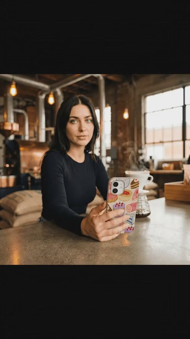 Seashell Crayon Pastries iPhone 14 Pro Max Case - Product video demonstration