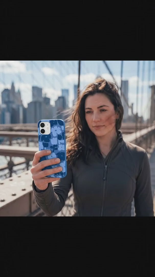 Electric Blue Daydream Blooms iPhone 15 Pro Case - Product video demonstration