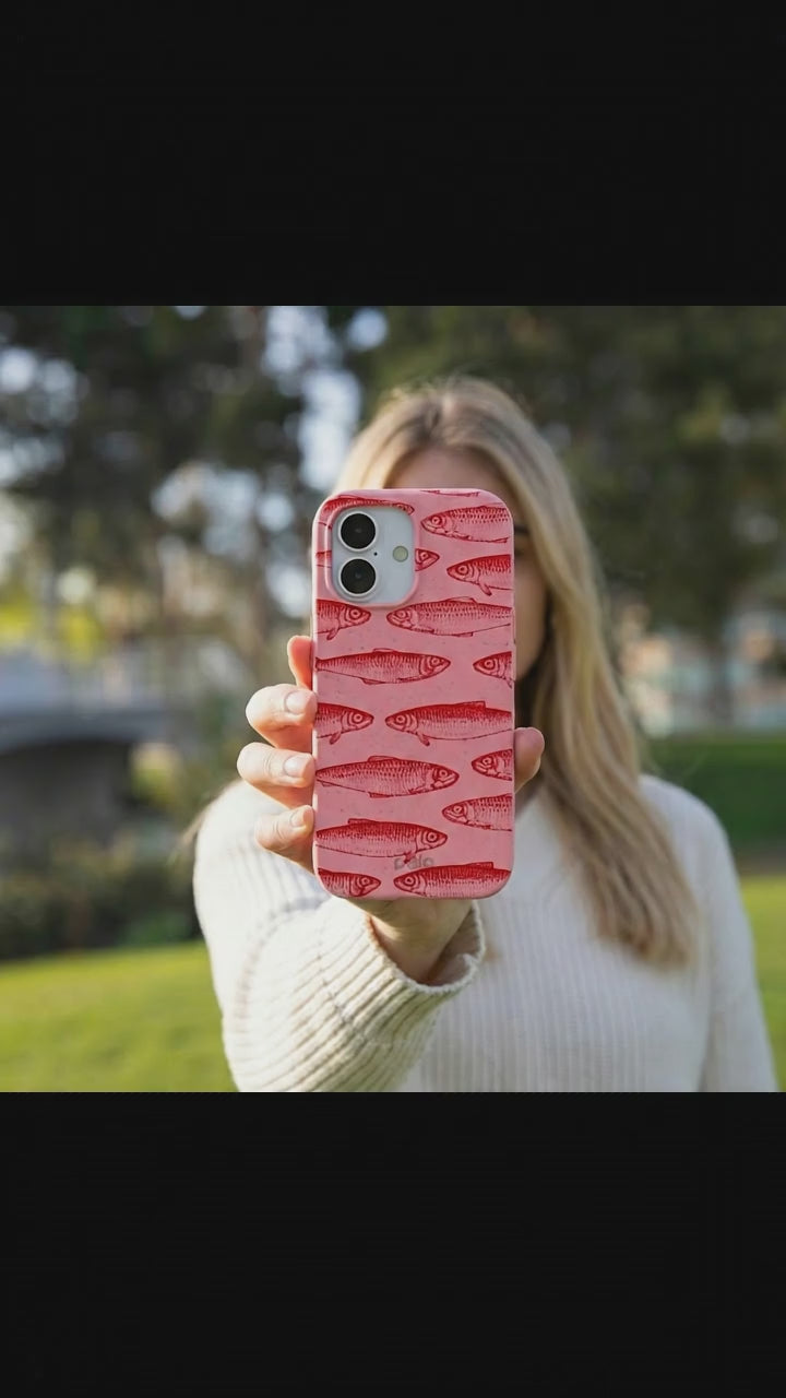 Bubblegum Pink Sardine Stream iPhone 17 Case - Product video demonstration