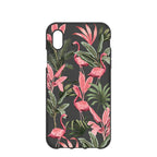 Black Flamingo Party iPhone XR Case