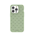 Sage Green Hearts iPhone 14 Pro Case