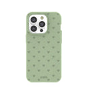 Sage Green Hearts iPhone 14 Pro Case